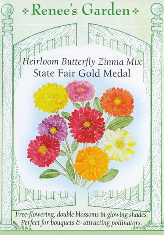 State Fair Gold Medal Heirloom Butterfly Zinnia Mix